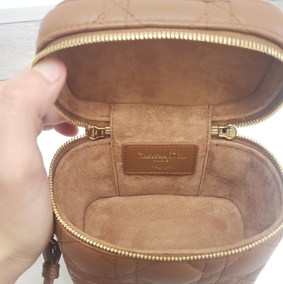 ****SOLD*******100% Authentic Micro Lady Dior Cannage vanity case brown leather - Picture 4 of 7